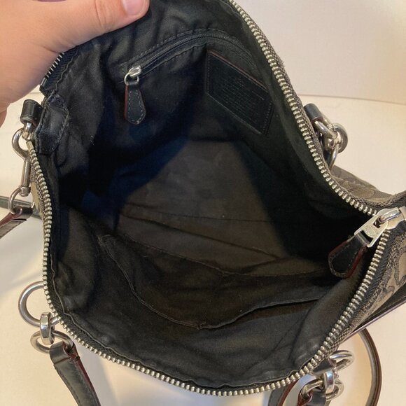 Coach New York Signature Monogram Kelsey Small Shoulder Purse Satchel Bag - Picture 6 of 10